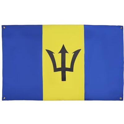 AZ FLAG Barbados flagga 150 x 90 cm med 4 öljetter, Barbadisk flagga för balkong eller vägg AZ FLAG Barbados flagga 150 x 90 cm med 4 öljetter, Barbadisk flagga för balkong eller vägg
