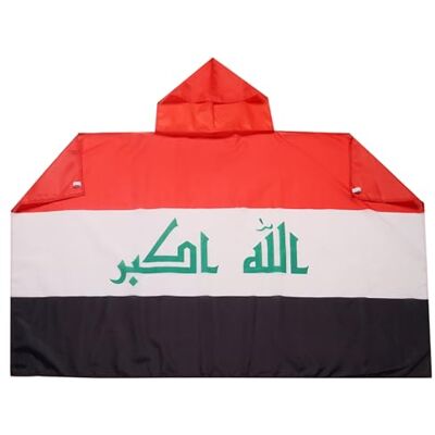 AZ FLAG Irak-flagga 150 x 90 cm Irakisk flagga cape 100% polyester med integrerade ärmar Body Flag 80 g AZ FLAG Irak-flagga 150 x 90 cm Irakisk flagga cape 100% polyester med integrerade ärmar Body Flag 80 g