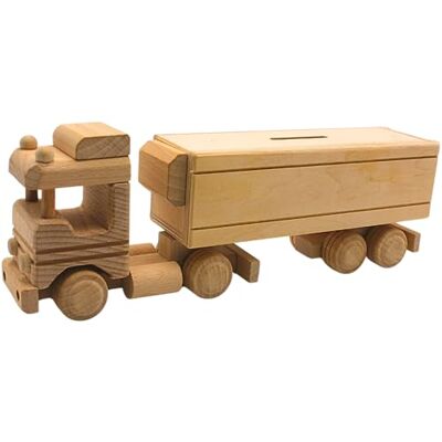 Dekohelden24 Dekohjälden24 hållbart mobilträ – sparbössa som lastbil, sadelsläp – sparbössa för barn, lastbil, spartransport, sadel lastbil av bokträ, L/B/H 31 x 5 x 10 cm. Dekohelden24 Dekohjälden24 hållbart mobilträ – sparbössa som lastbil, sadelsläp – sparbössa för barn, lastbil, spartransport, sadel lastbil av bokträ, L/B/H 31 x 5 x 10 cm.