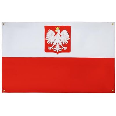 AZ FLAG Polens flagga med örn 150 x 90 cm med 4 öljetter, polsk flagga för balkong eller vägg AZ FLAG Polens flagga med örn 150 x 90 cm med 4 öljetter, polsk flagga för balkong eller vägg