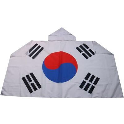 AZ FLAG Sydkoreas flagga 150 x 90 cm Koreansk flagga cape 100% polyester med integrerade ärmar Body Flag 80 g AZ FLAG Sydkoreas flagga 150 x 90 cm Koreansk flagga cape 100% polyester med integrerade ärmar Body Flag 80 g