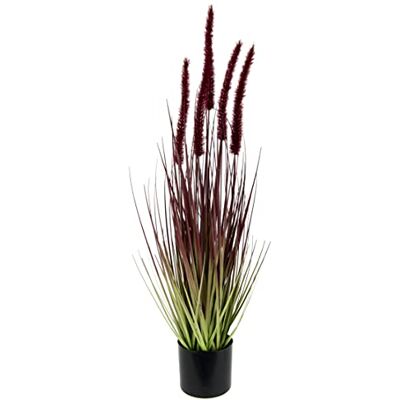 Flair Flower Konstgjort rävsvansgräs 65 cm – konstgräs i kruka med röda blomspröt – dekorativt gräs konstgjort för vardagsrum, kontor och entré – lättskött konstgjord växt – 65 x 16 x 16 cm Flair Flower Konstgjort rävsvansgräs 65 cm – konstgräs i kruka med röda blomspröt – dekorativt gräs konstgjort för vardagsrum, kontor och entré – lättskött konstgjord växt – 65 x 16 x 16 cm