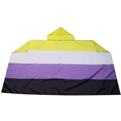 AZ FLAG Icke-binär Pride-flagga 150 x 90 cm HBTQ flagga cape Genderqueer 100% polyester med integrerade ärmar Body Flag 80 g AZ FLAG Icke-binär Pride-flagga 150 x 90 cm HBTQ flagga cape Genderqueer 100% polyester med integrerade ärmar Body Flag 80 g