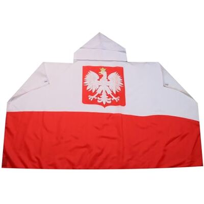 AZ FLAG Polens flagga med örn 150 x 90 cm polsk flagga cape 100% polyester med integrerade ärmar Body Flag 80 g AZ FLAG Polens flagga med örn 150 x 90 cm polsk flagga cape 100% polyester med integrerade ärmar Body Flag 80 g