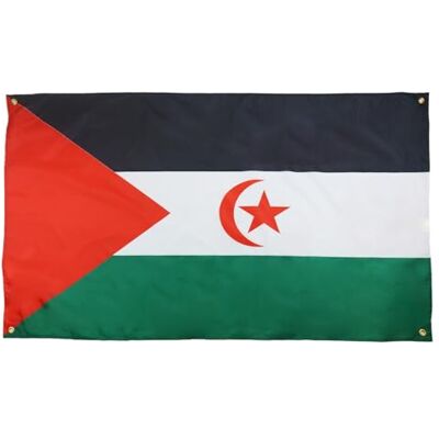 AZ FLAG Västsaharaflagga 150 x 90 cm med 4 öljetter, Sahara-flagga för balkong eller vägg AZ FLAG Västsaharaflagga 150 x 90 cm med 4 öljetter, Sahara-flagga för balkong eller vägg
