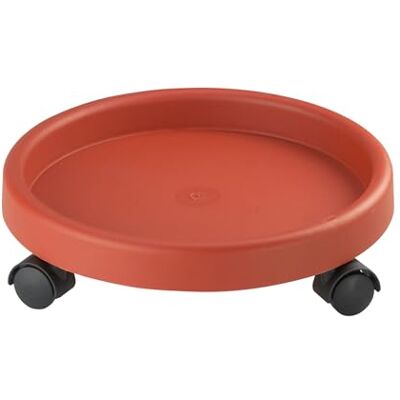 Dörner + Helmer Dörner + Hjälm, växtrulle, rund, 34 cm diameter, 35 kg lastkraft, styrhjul, för inomhus och utomhus, brun Dörner + Helmer Dörner + Hjälm, växtrulle, rund, 34 cm diameter, 35 kg lastkraft, styrhjul, för inomhus och utomhus, brun