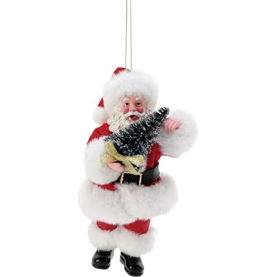 Department 56 Möjliga drömmar jultomten håller en julgran hängande prydnad, 15 cm, flerfärgad Department 56 Möjliga drömmar jultomten håller en julgran hängande prydnad, 15 cm, flerfärgad