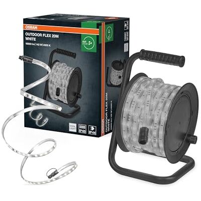 OSRAM Outdoor Flex LED-list 20M IP65, kallvit, utdragbar upp till 50 m, inklusive kabelrulle, monteringstillbehör, anslutningskabel OSRAM Outdoor Flex LED-list 20M IP65, kallvit, utdragbar upp till 50 m, inklusive kabelrulle, monteringstillbehör, anslutningskabel