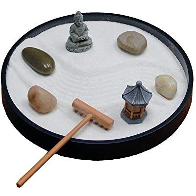 Nature's Mark mini meditation zen trädgårdsbord dekorationssats med formad bas (rund 15 x 16 B) Nature's Mark mini meditation zen trädgårdsbord dekorationssats med formad bas (rund 15 x 16 B)