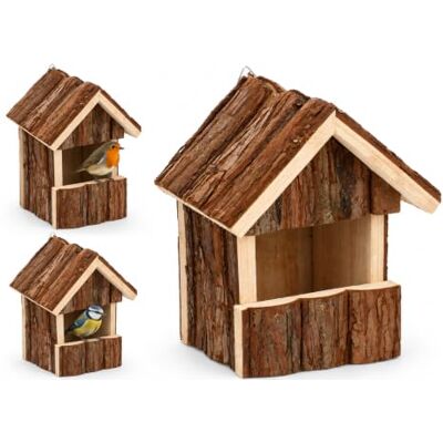 Flamingo nestbox – fågelbo för utomhusfåglar väderbeständig – modell Gancha av FSC-trä – 15,5 x 13 x 20 cm – stor öppning 86 x 60 mm för rödhakar med mera Flamingo nestbox – fågelbo för utomhusfåglar väderbeständig – modell Gancha av FSC-trä – 15,5 x 13 x 20 cm – stor öppning 86 x 60 mm för rödhakar med mera