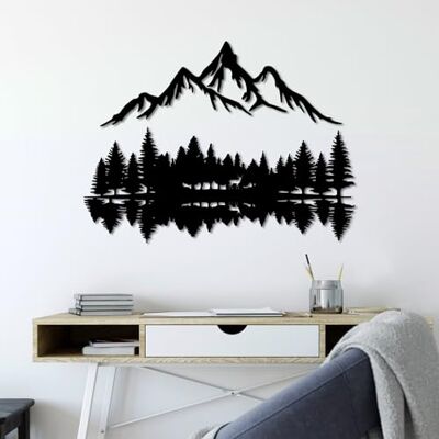 Wallity Snygga svarta dekorativa metallväggtillbehör, 62 x 22 cm och 70 x 51 cm 100% metall, 1,5 mm tjock Easy Wall Mounting, perfekt för heminredning Wallity Snygga svarta dekorativa metallväggtillbehör, 62 x 22 cm och 70 x 51 cm 100% metall, 1,5 mm tjock Easy Wall Mounting, perfekt för heminredning