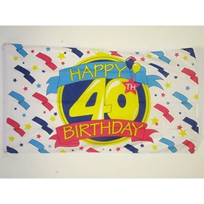 AZ FLAG Happy Birthday Flag 40 år 90 x 60 cm Happy Birthday Flag 60 x 90 cm flaggor AZ FLAG Happy Birthday Flag 40 år 90 x 60 cm Happy Birthday Flag 60 x 90 cm flaggor