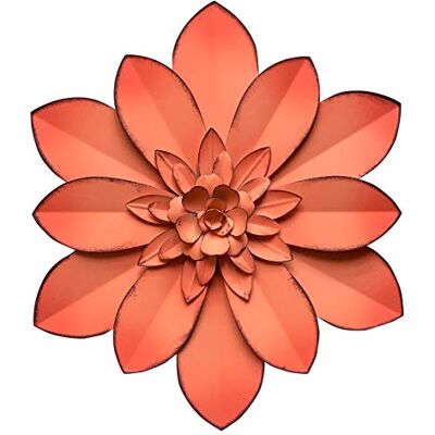 Picfarce rosa metall blomma väggkonst dekor, 28 cm rustik modern blommig skulptur, sliten hängande heminredning accent konstverk för inomhus sovrum vardagsrum kontor utomhus trädgård uteplats Picfarce rosa metall blomma väggkonst dekor, 28 cm rustik modern blommig skulptur, sliten hängande heminredning accent konstverk för inomhus sovrum vardagsrum kontor utomhus trädgård uteplats