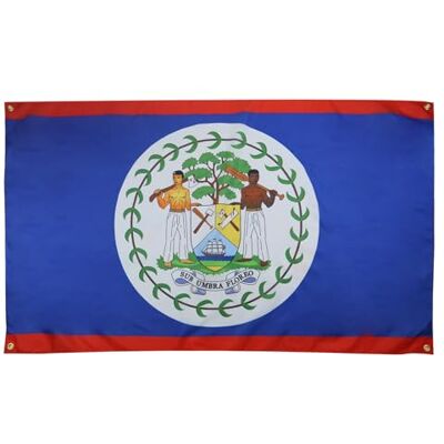 AZ FLAG Belize-flagga 150 x 90 cm med 4 öljetter, belizeansk flagga för balkong eller vägg AZ FLAG Belize-flagga 150 x 90 cm med 4 öljetter, belizeansk flagga för balkong eller vägg