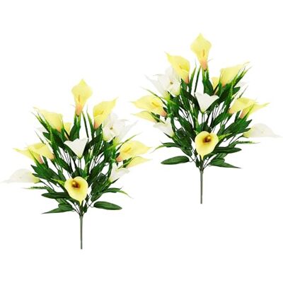 Flair Flower Konstgjord bukett calla sidenblommor, konstgjorda blommor, oäkta blommor, dekorativa blommor, bukett, bukett för bröllop, utomhus, trädgård, balkong, hus, kruka, gravdekoration, kyrkogård, dekoration, Flair Flower Konstgjord bukett calla sidenblommor, konstgjorda blommor, oäkta blommor, dekorativa blommor, bukett, bukett för bröllop, utomhus, trädgård, balkong, hus, kruka, gravdekoration, kyrkogård, dekoration,
