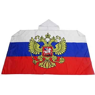 AZ FLAG Rysslands flagga med örn 150 x 90 cm kappa med rysk flagga 100% polyester med integrerade ärmar Body Flag 80 g AZ FLAG Rysslands flagga med örn 150 x 90 cm kappa med rysk flagga 100% polyester med integrerade ärmar Body Flag 80 g