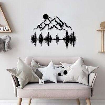 Wallity Snygga svarta dekorativa metallväggtillbehör, 59 x 25 cm och 70 x 53 cm 100% metall, 1,5 mm tjock Easy Wall Mounting, perfekt för heminredning Wallity Snygga svarta dekorativa metallväggtillbehör, 59 x 25 cm och 70 x 53 cm 100% metall, 1,5 mm tjock Easy Wall Mounting, perfekt för heminredning