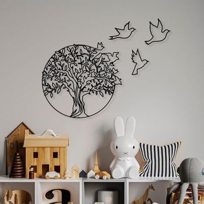 Wallity Hanah Home Stylish Black Decorative Metal Wall Accessory, 61 x 56 cm 100% metall, 1,5 mm tjock Easy Wall Mounting, perfekt för modern inredning Wallity Hanah Home Stylish Black Decorative Metal Wall Accessory, 61 x 56 cm 100% metall, 1,5 mm tjock Easy Wall Mounting, perfekt för modern inredning