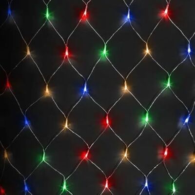 VoltShine Platta ljusslingor, 3AA-batteri, RGBY-färger, mått 3 m x 1,5 m, perfekt för dekoration och atmosfär vid fester och evenemang. VoltShine Platta ljusslingor, 3AA-batteri, RGBY-färger, mått 3 m x 1,5 m, perfekt för dekoration och atmosfär vid fester och evenemang.