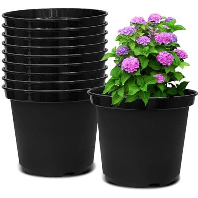 RooTrimmer 3 gallon plantskolkrukor i plast, 25 cm runda växtkrukor med dräneringshål, 10-pack planteringskruka för utomhusväxter, trädgårdsgåvor för kvinnor, svart RooTrimmer 3 gallon plantskolkrukor i plast, 25 cm runda växtkrukor med dräneringshål, 10-pack planteringskruka för utomhusväxter, trädgårdsgåvor för kvinnor, svart