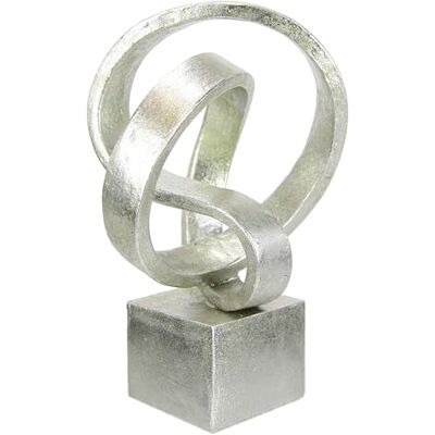 Flair Flower Stil blomma modern dekoration skulptur konst ornament 3D bild staty modern dekoration figurer asbtrakt konst presentidé, silver Flair Flower Stil blomma modern dekoration skulptur konst ornament 3D bild staty modern dekoration figurer asbtrakt konst presentidé, silver