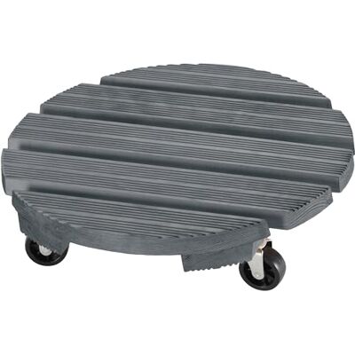 Dörner + Helmer Dörner + Hjälm, växtrulle, mammut, rund, 38 cm diameter, 100 kg bärkraft, halkskydd, för utomhus, grå Dörner + Helmer Dörner + Hjälm, växtrulle, mammut, rund, 38 cm diameter, 100 kg bärkraft, halkskydd, för utomhus, grå
