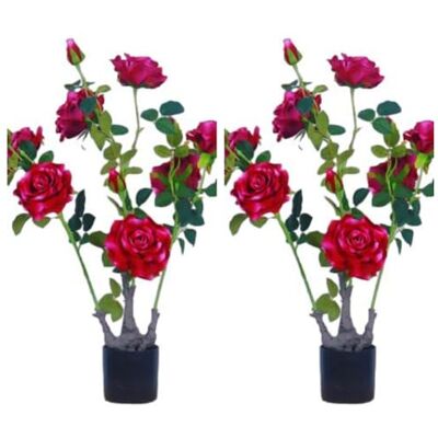Zstar 2 stycken konstgjorda pionträd, 70 cm stora konstgjorda pionväxter i kruka, stor konstgjord pionblomma träd med gröna blad, dekorativt träd för vardagsrum, kontor, hem, röd Zstar 2 stycken konstgjorda pionträd, 70 cm stora konstgjorda pionväxter i kruka, stor konstgjord pionblomma träd med gröna blad, dekorativt träd för vardagsrum, kontor, hem, röd