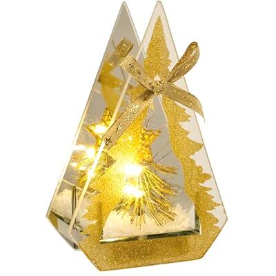Flair Flower Dekorerat dekorobjekt av glas med LED-ljus mini gran konstsnö lampa stämningsljus ljuskedja juldekoration 3D bild dekoration jul bordsdekoration ornament 3D bild present dekoration Flair Flower Dekorerat dekorobjekt av glas med LED-ljus mini gran konstsnö lampa stämningsljus ljuskedja juldekoration 3D bild dekoration jul bordsdekoration ornament 3D bild present dekoration