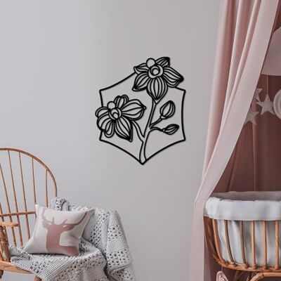 Wallity Hanah Home Stylish Black Decorative Metal Wall Accessory, 50 x 42 cm 100% metall, 1,5 mm tjock Easy Wall Mounting, perfekt för modern inredning Wallity Hanah Home Stylish Black Decorative Metal Wall Accessory, 50 x 42 cm 100% metall, 1,5 mm tjock Easy Wall Mounting, perfekt för modern inredning