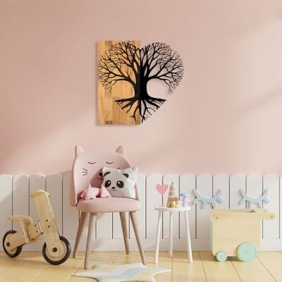 Wallity Elegant dekorativa väggtillbehör i trä, 58 x 60 cm 50% trä (3 cm tjock) och 50% metall unik valnöt och svart finish, perfekt för modern inredning Wallity Elegant dekorativa väggtillbehör i trä, 58 x 60 cm 50% trä (3 cm tjock) och 50% metall unik valnöt och svart finish, perfekt för modern inredning