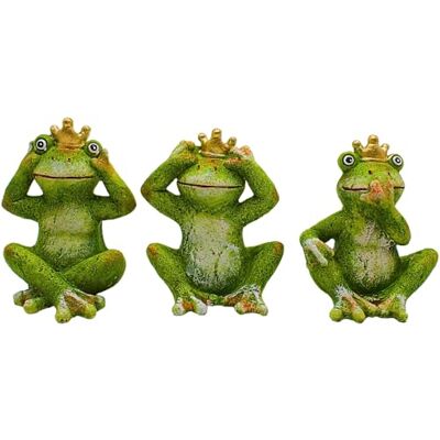 Dekohelden24 Grodkungar, dammgrodor, grodor trädgård, grodfigurer utomhus, dekoration – grodor, trädgårdsgrodor, ser ingenting, hör ingenting, säger ingenting, gjord av keramik i grönt som set om 3, L/B/H 8 x 9 x Dekohelden24 Grodkungar, dammgrodor, grodor trädgård, grodfigurer utomhus, dekoration – grodor, trädgårdsgrodor, ser ingenting, hör ingenting, säger ingenting, gjord av keramik i grönt som set om 3, L/B/H 8 x 9 x