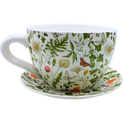 Dekohelden24 Dekohjälten24 XXL blomkruka, växtkopp, planteringskruka, blomkruka, blomkruka, blomkruka. Ytterkruka som kopp med keramiskt handtag, motiv: Magerite, L/B/H 34 x 28 x 16 cm. Dekohelden24 Dekohjälten24 XXL blomkruka, växtkopp, planteringskruka, blomkruka, blomkruka, blomkruka. Ytterkruka som kopp med keramiskt handtag, motiv: Magerite, L/B/H 34 x 28 x 16 cm.
