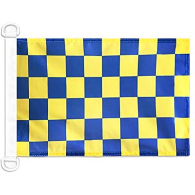 AZ FLAG blå och gul damier nautisk flagga 45 x 30 cm rutig båt flagga 30 x 45 cm AZ FLAG blå och gul damier nautisk flagga 45 x 30 cm rutig båt flagga 30 x 45 cm