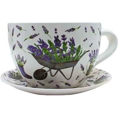 Dekohelden24 Dekohjälten24 XXL blomkruka, växtkopp, planteringskruka, blomkruka, blomkruka, blomkruka. Ytterkruka som kopp med keramiskt handtag, motiv: Lavendel, L/B/H 34 x 28 x 16 cm. Dekohelden24 Dekohjälten24 XXL blomkruka, växtkopp, planteringskruka, blomkruka, blomkruka, blomkruka. Ytterkruka som kopp med keramiskt handtag, motiv: Lavendel, L/B/H 34 x 28 x 16 cm.