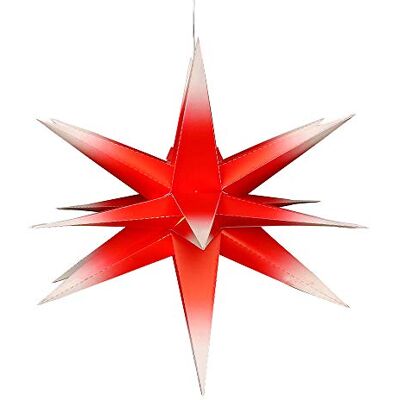 Dekohelden24 Adventsstjärna av plast att fälla upp, Ø 60 cm med 18 spetsar, i färgen röd/vit, inklusive LED-belysning och adapter, lämplig för inomhus- och utomhusbruk, 833305, röd/vit Dekohelden24 Adventsstjärna av plast att fälla upp, Ø 60 cm med 18 spetsar, i färgen röd/vit, inklusive LED-belysning och adapter, lämplig för inomhus- och utomhusbruk, 833305, röd/vit