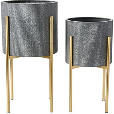 Main + Mesa Planterare, Metall, Grå/Guld Main + Mesa Planterare, Metall, Grå/Guld