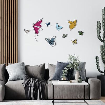 Wallity Snygga dekorativa metallväggtillbehör, 194,5 x 112 cm Hållbar 1,2 mm metall och 3 mm trä Perfekt för modern heminredning och kontorsplatser Wallity Snygga dekorativa metallväggtillbehör, 194,5 x 112 cm Hållbar 1,2 mm metall och 3 mm trä Perfekt för modern heminredning och kontorsplatser