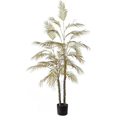 Zstar Stor konstgjord palm, 150 cm dubbelstång, konstgjorda växter, stor konstgjord palm i kruka, inomhusväxter, hörndekoration, palmormbunke för vardagsrum, kontor, terrass, röd Zstar Stor konstgjord palm, 150 cm dubbelstång, konstgjorda växter, stor konstgjord palm i kruka, inomhusväxter, hörndekoration, palmormbunke för vardagsrum, kontor, terrass, röd