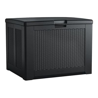 Rubbermaid Medium Resin Outdoor Storage Deck Box (74 Gal), Weather Resistant, Black, Deck Organization for Home/Backyard/Pool Chemicals/Toys/Garden Tools/Porch/Patio Cushions Rubbermaid Medium Resin Outdoor Storage Deck Box (74 Gal), Weather Resistant, Black, Deck Organization for Home/Backyard/Pool Chemicals/Toys/Garden Tools/Porch/Patio Cushions