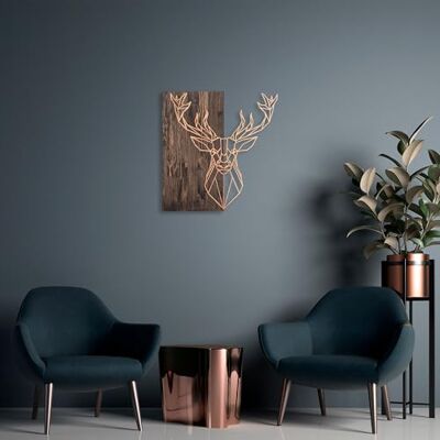 Wallity Elegant dekorativa väggtillbehör i trä, 56 x 58 cm, valnöt och koppar 50% trä (3 cm) och 50% metall (1,5 mm) väggmontering, unik design Wallity Elegant dekorativa väggtillbehör i trä, 56 x 58 cm, valnöt och koppar 50% trä (3 cm) och 50% metall (1,5 mm) väggmontering, unik design