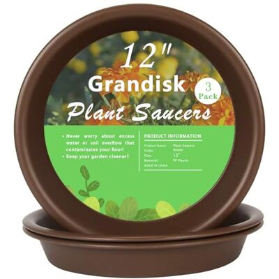 TITE Planteringsfat 30,48 cm, tung stor planterare hållbar tjockare plastbrickor för inomhus och utomhus, droppbrickor för växtfat, brun (30,48 cm – 3-pack) TITE Planteringsfat 30,48 cm, tung stor planterare hållbar tjockare plastbrickor för inomhus och utomhus, droppbrickor för växtfat, brun (30,48 cm – 3-pack)