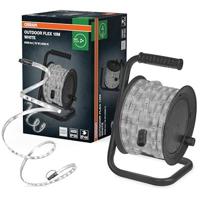 OSRAM Outdoor Flex LED-list 10M IP65, kallvit, utdragbar upp till 50 m, inklusive kabelrulle, monteringstillbehör, anslutningskabel OSRAM Outdoor Flex LED-list 10M IP65, kallvit, utdragbar upp till 50 m, inklusive kabelrulle, monteringstillbehör, anslutningskabel