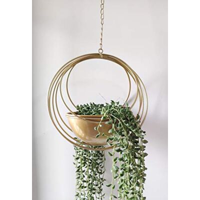 YISSEN RISEON Boho växthängare i guld i metall, geometrisk hängande blomkruka, modern planterare, mitten av århundradet ställ för luftväxthållare, minimalistisk planterare för inomhus utomhus hem YISSEN RISEON Boho växthängare i guld i metall, geometrisk hängande blomkruka, modern planterare, mitten av århundradet ställ för luftväxthållare, minimalistisk planterare för inomhus utomhus hem