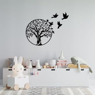 Wallity Hanah Home Stylish Black Decorative Metal Wall Accessory, 61 x 56 cm 100% metall, 1,5 mm tjock Easy Wall Mounting, Perfekt för modern inredning Wallity Hanah Home Stylish Black Decorative Metal Wall Accessory, 61 x 56 cm 100% metall, 1,5 mm tjock Easy Wall Mounting, Perfekt för modern inredning