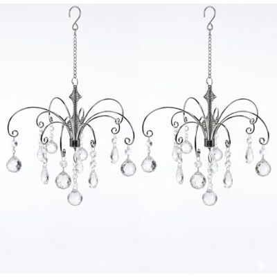 HOHIYA 2 st ängelkristaller solfångare hängande display prisma fjäril regnbåge prydnad kristallbollar för fönster hem trädgård juldag fest bröllopsdekorationer 30 cm silver HOHIYA 2 st ängelkristaller solfångare hängande display prisma fjäril regnbåge prydnad kristallbollar för fönster hem trädgård juldag fest bröllopsdekorationer 30 cm silver