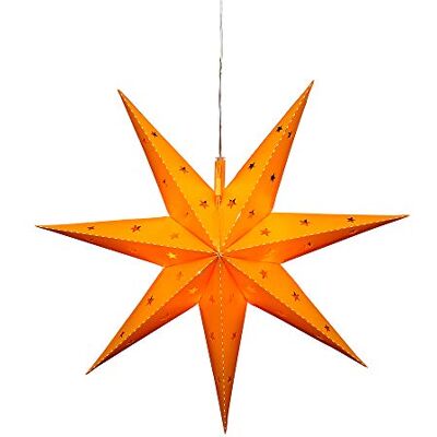 Dekohelden24 Adventsstjärna av plast att fälla upp, Ø 45 cm med 7 spetsar, i gult, inklusive LED-belysning och adapter, lämplig för inomhus- och utomhusbruk, 833202 Dekohelden24 Adventsstjärna av plast att fälla upp, Ø 45 cm med 7 spetsar, i gult, inklusive LED-belysning och adapter, lämplig för inomhus- och utomhusbruk, 833202