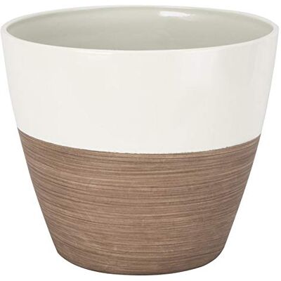 Rocky Mountain Goods planteringskruka – rund hållbar harts 20 cm kruka – UV-belagd yta för att förhindra blekning – modern blomkruka för uteplats, veranda, utomhus eller inomhus (20 cm, elfenben/trä) Rocky Mountain Goods planteringskruka – rund hållbar harts 20 cm kruka – UV-belagd yta för att förhindra blekning – modern blomkruka för uteplats, veranda, utomhus eller inomhus (20 cm, elfenben/trä)