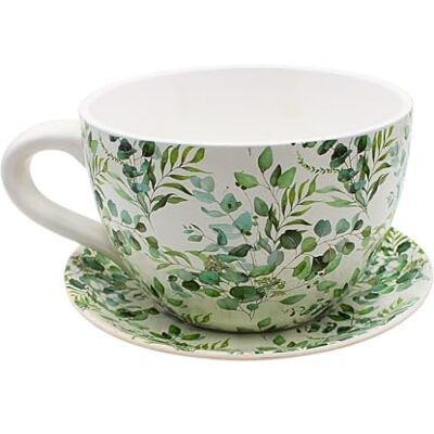 Dekohelden24 Dekohjälten24 Blomkruka, Växtkopp, Planteringskruka. Ytterkruka Som Kopp Med Keramiskt Handtag, Motiv: Ranka, L/B/H 25 x 23 x 14 Cm. Grön Dekohelden24 Dekohjälten24 Blomkruka, Växtkopp, Planteringskruka. Ytterkruka Som Kopp Med Keramiskt Handtag, Motiv: Ranka, L/B/H 25 x 23 x 14 Cm. Grön