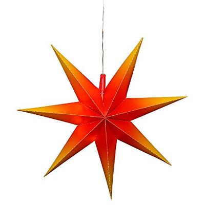Dekohelden24 Adventsstjärna av plast att fälla upp, Ø 45 cm med 7 spetsar, i färgen röd/gul, inklusive LED-belysning och adapter, lämplig för inomhus- och utomhusbruk. Dekohelden24 Adventsstjärna av plast att fälla upp, Ø 45 cm med 7 spetsar, i färgen röd/gul, inklusive LED-belysning och adapter, lämplig för inomhus- och utomhusbruk.