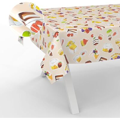 ANRO Vaxduk bordsduk tvättbar vaxduk vaxduk trädgårdsduk utomhus inomhus 100 x 140 cm skärkant efterrätt beige ANRO Vaxduk bordsduk tvättbar vaxduk vaxduk trädgårdsduk utomhus inomhus 100 x 140 cm skärkant efterrätt beige